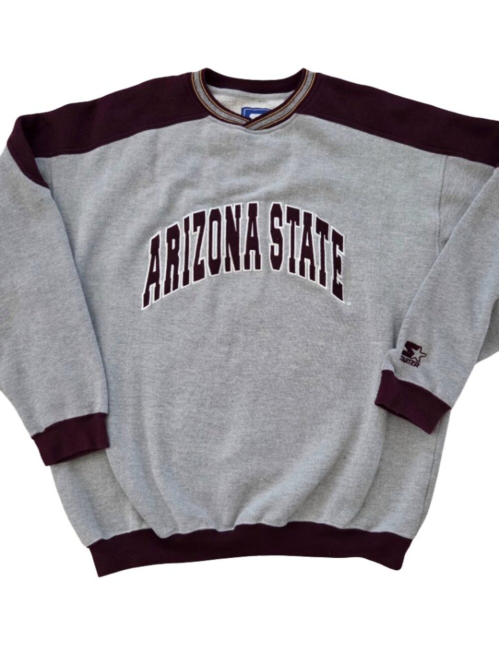 Vintage Starter Arizona State Sweatshirt Mens L Gray Maroon ASU Collegiate Y2K